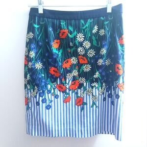 Postmark Anthropologie Anthro Pencil Skirt Floral Flowers 4